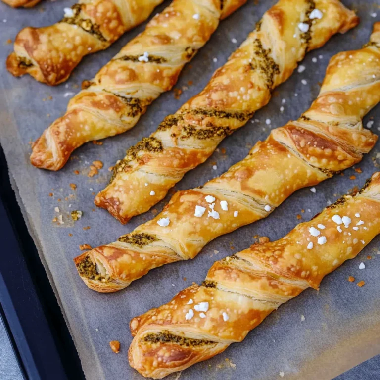 Blätterteigstangen mit Pesto & Feta