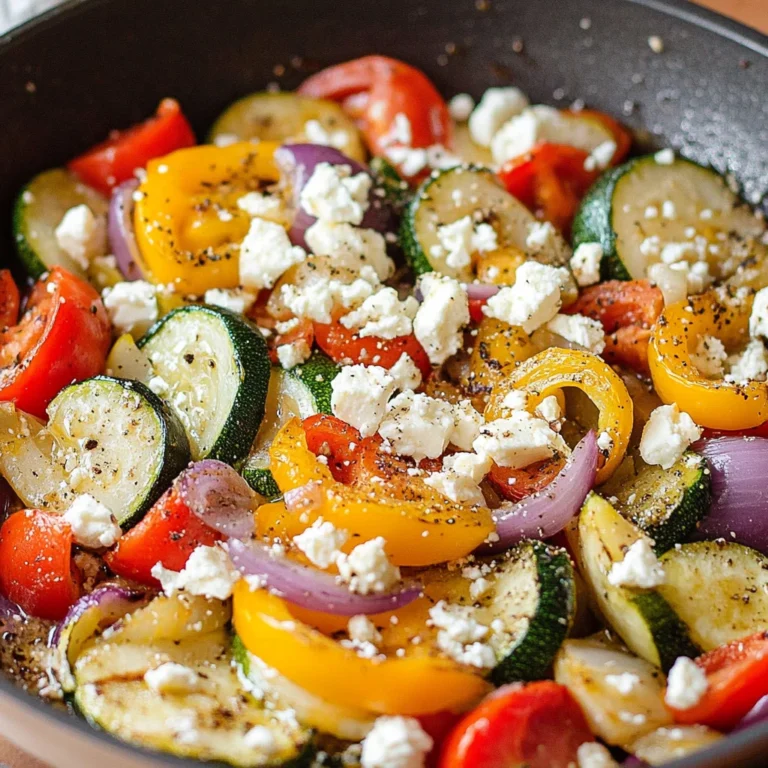 Gemüsepfanne mit Feta - einfach, schnell & lecker