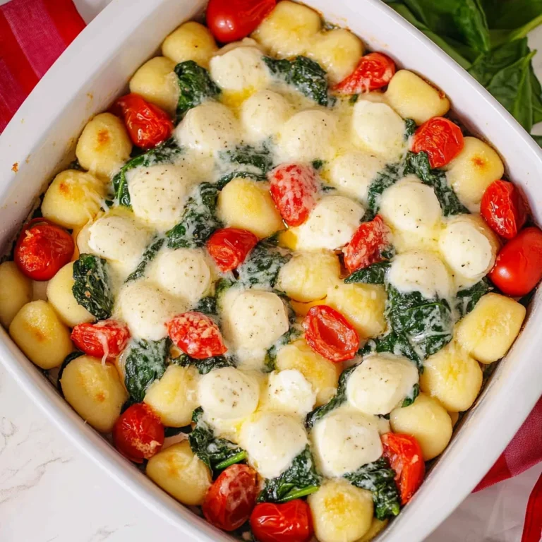 Gnocchi Auflauf mit Spinat, Tomate und Mozzarella