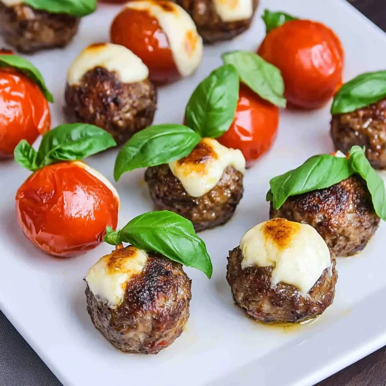 Hackbällchen Caprese - Spieße mit Mozzarella & Tomate