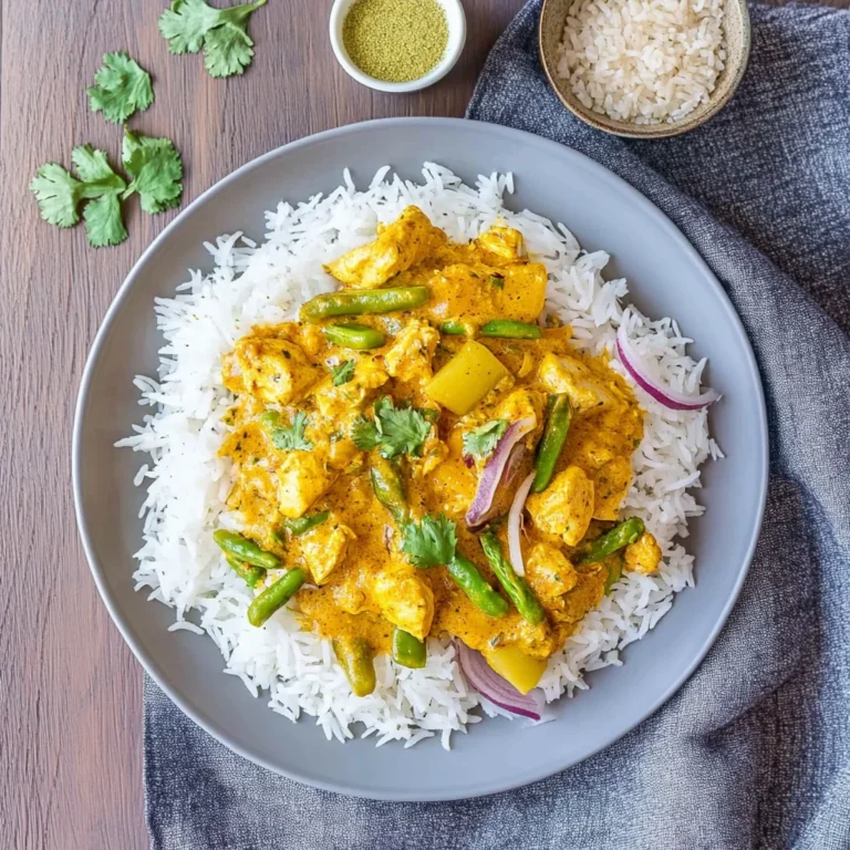 Indisches Hähnchen Curry mit Reis und Gemüse - ganz einfach